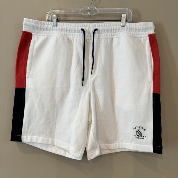 2 Nautica Shorts Men 2XL XXL White Blue Red Fleece Americana Yellow Swim Trunks - Picture 1 of 15